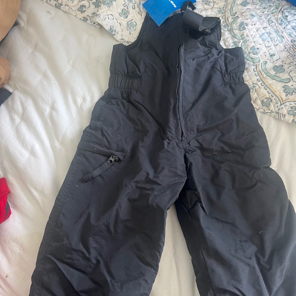 Black Snow Bib Overalls 2T